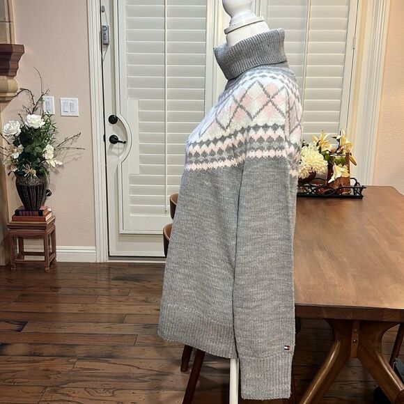 Tommy Hilfiger Fair Isle Nordic Knit Turtleneck Sweater Soft Cozy Women’s L - Picture 10 of 12